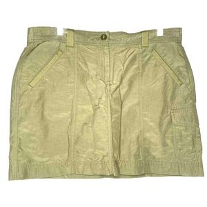 Lands End Skirt Adult Size 12 Khaki Green Active Chino‎ Skort Womens pockets